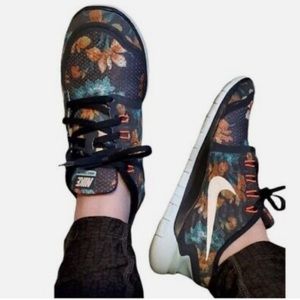 RARE Nike Free 5.0 Photosynthesis Obsidian Teal Floral Sz 9.5 Shoes 724516-401